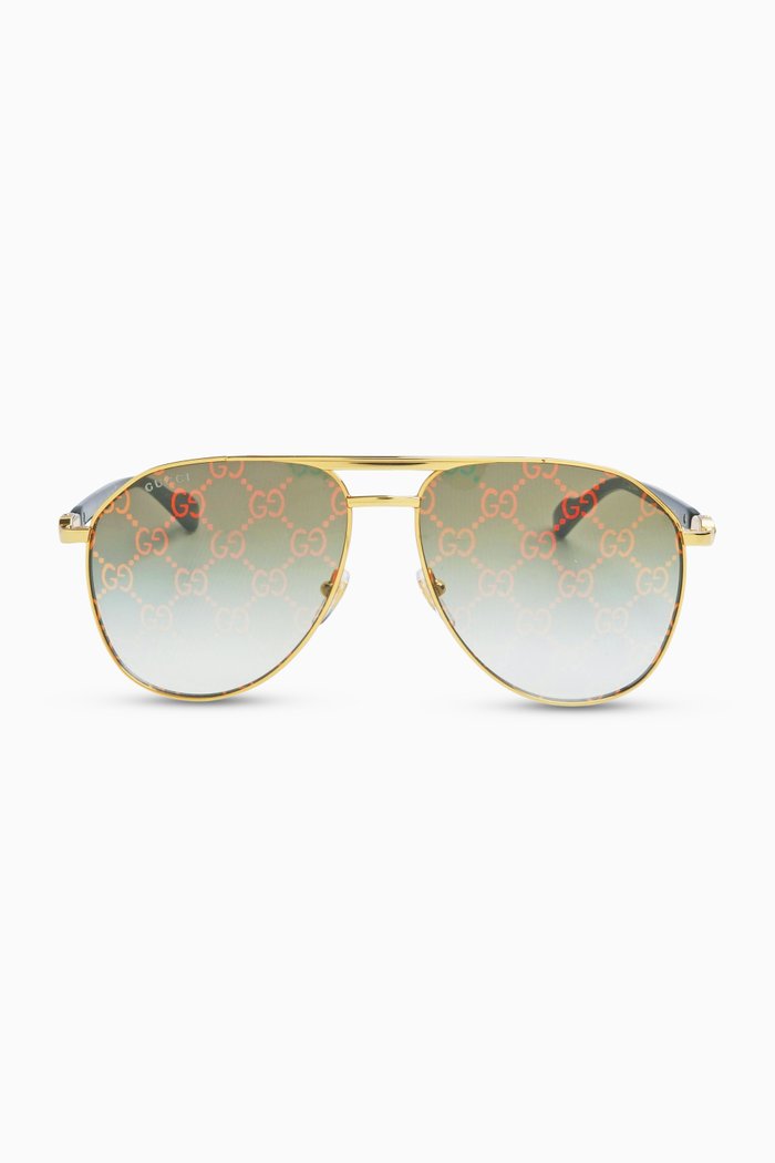 

XL Round Frame Sunglasses in Metal, Gold