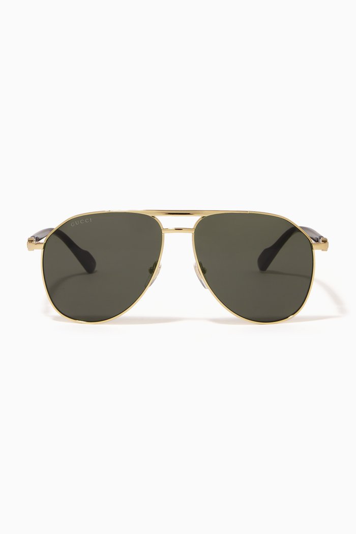 

XL Round Frame Sunglasses in Metal, Gold