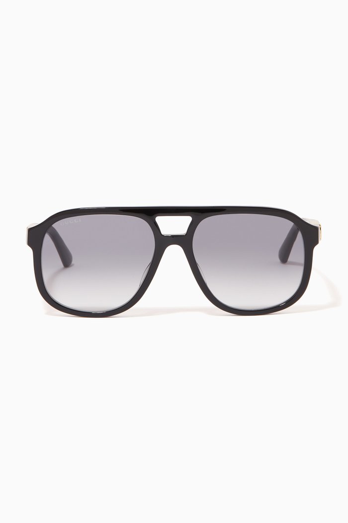 

Injection Logo Framed Sunglasses in Acetate, Black