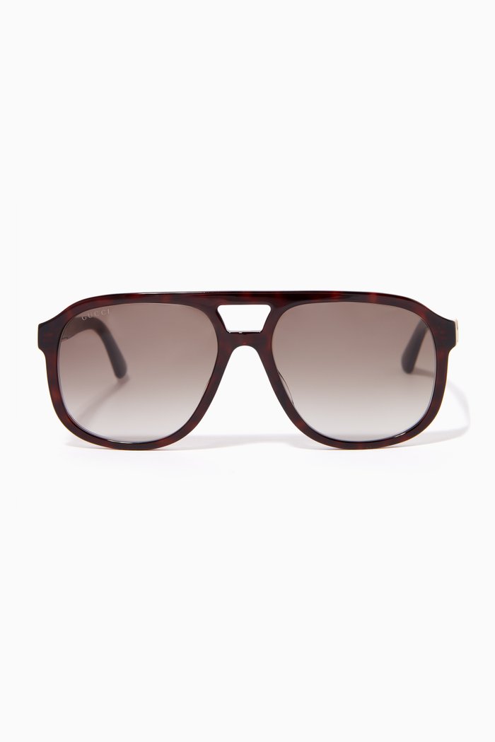 

Injection Logo Framed Sunglasses in Acetate, Brown