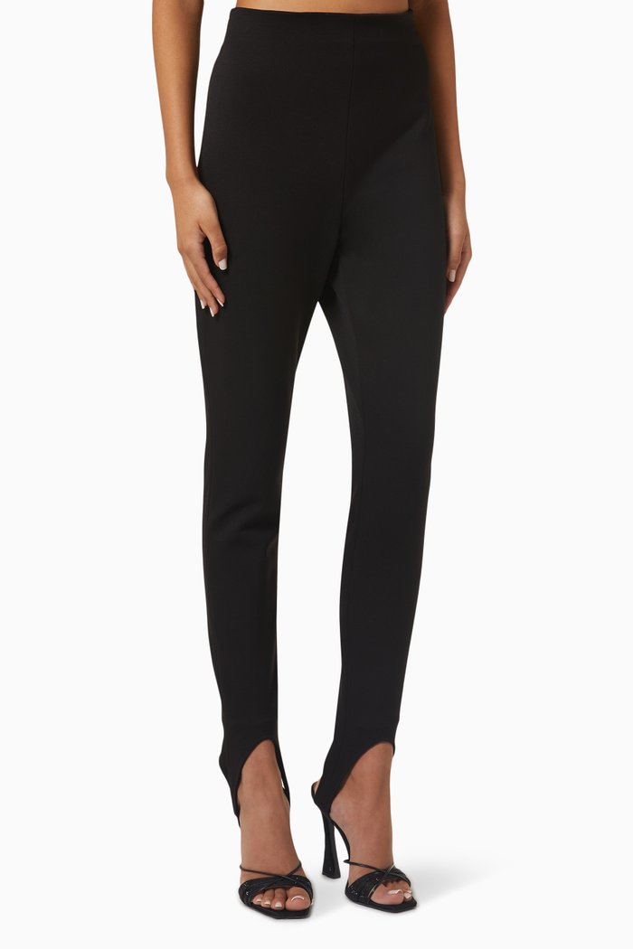 

High-rise Pants in Cotton Grain de Poudre, Black