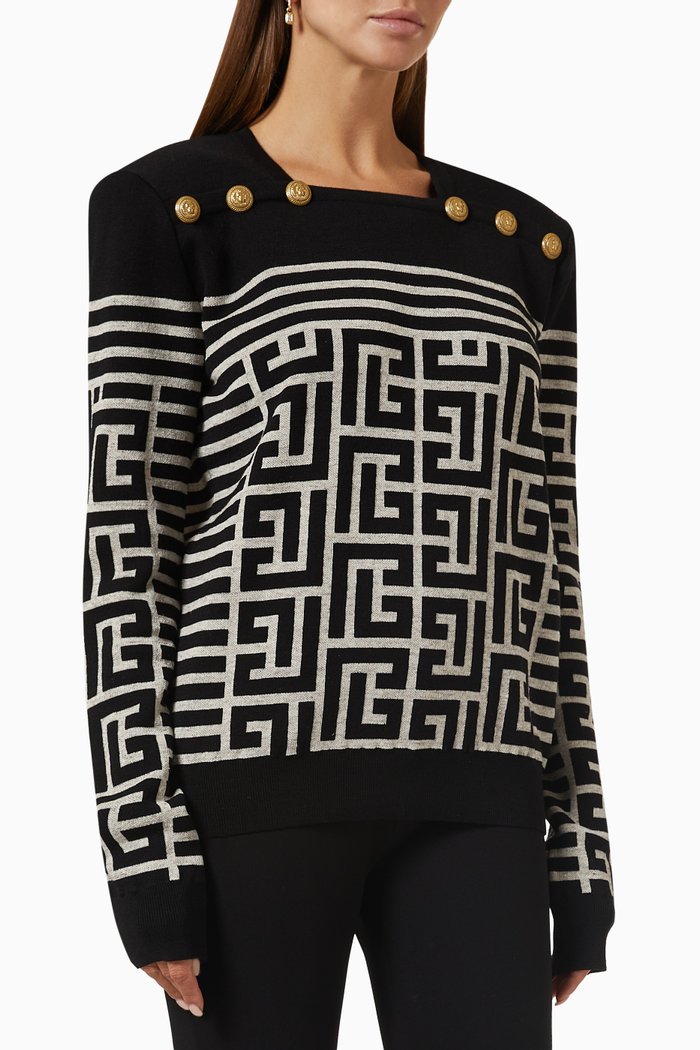 

Monogram Sweater in Wool, Black