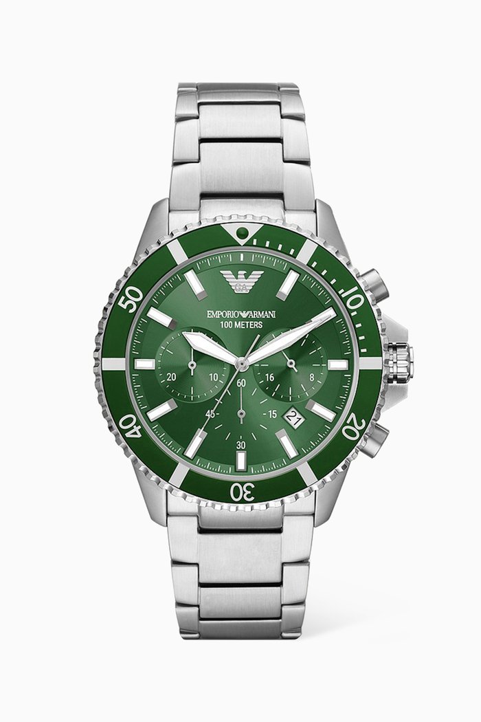 

Diver Chrono Watch, 43mm, Silver