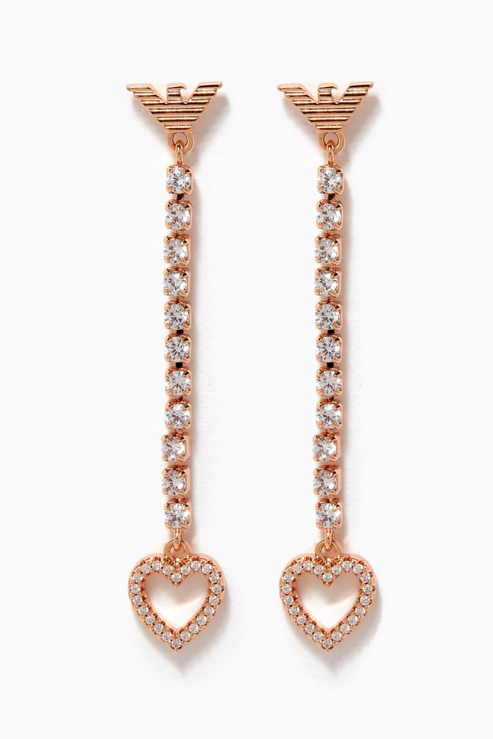 

Sentimental Drop Earrings in Rose Gold-tone Brass