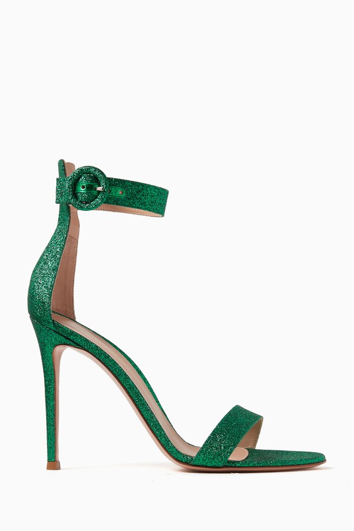 

Portofino 105 Starlight Sandals in Glitter-coated Leather, Green