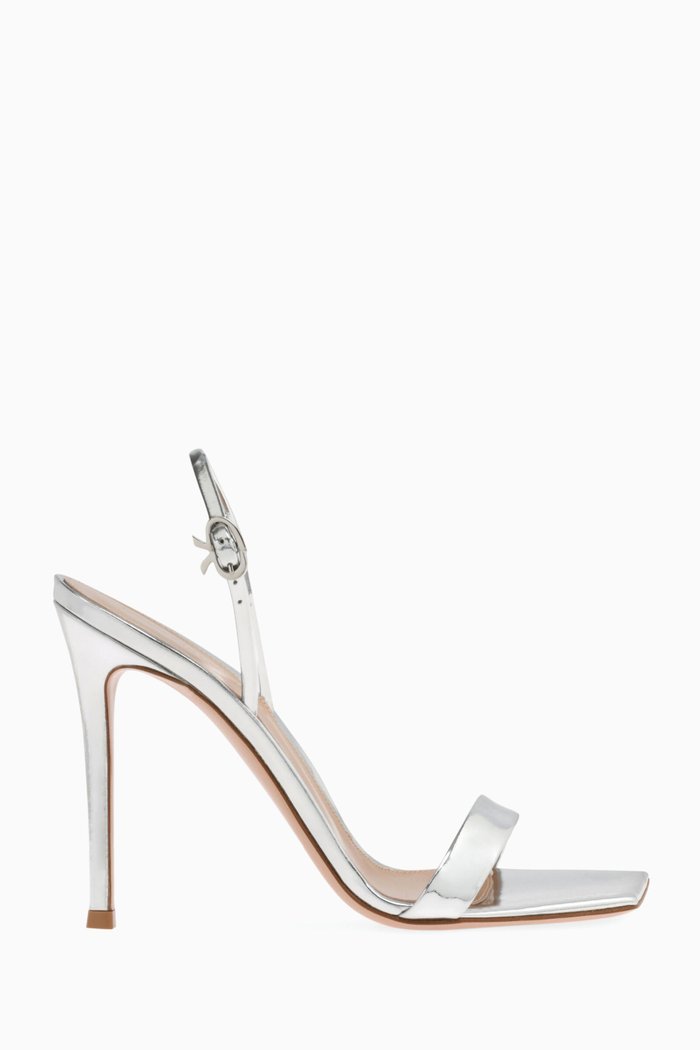 

Ribbon 105 Sandals in Patent Leather, Silver