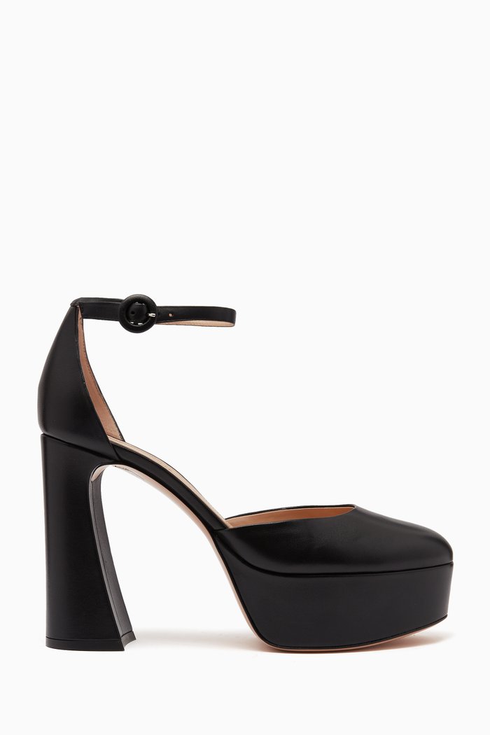 Holly D'Orsay 70 Platform Pumps in Nappa Leather, Black