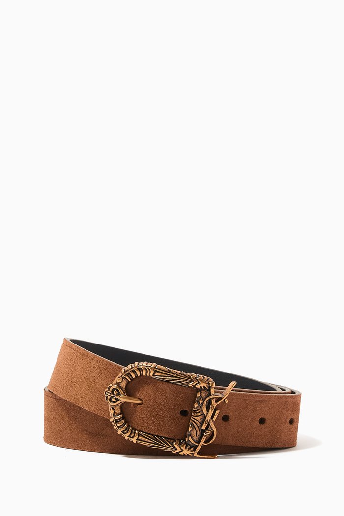 

Celtic Buckle Belt in Vintage-suede, Brown