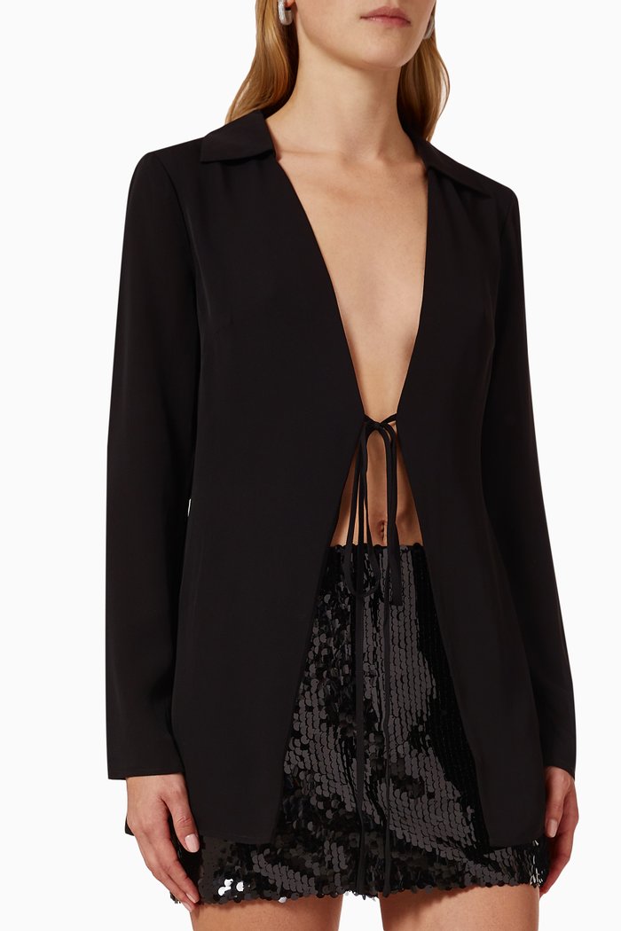 

Eliza Shirt in Silk Georgette, Black