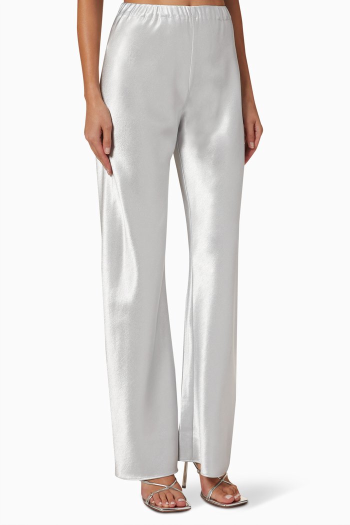 

Clare Pants in Viscose Satin, Silver