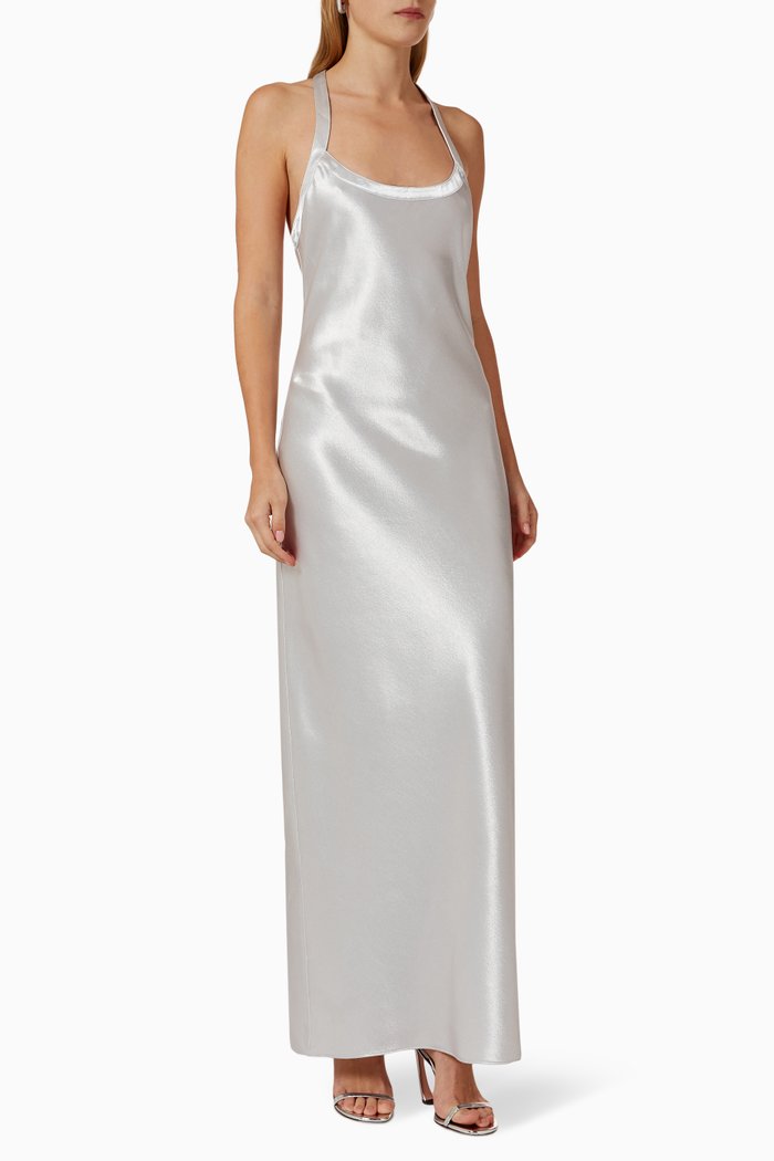 

Clare Dress in Viscose Satin, Silver