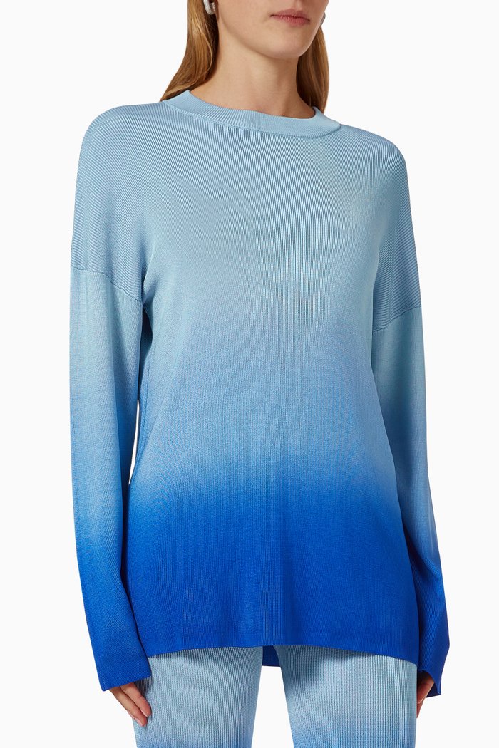 

Phoebe Ombré Sweater in Rayon Ponte Knit, Blue