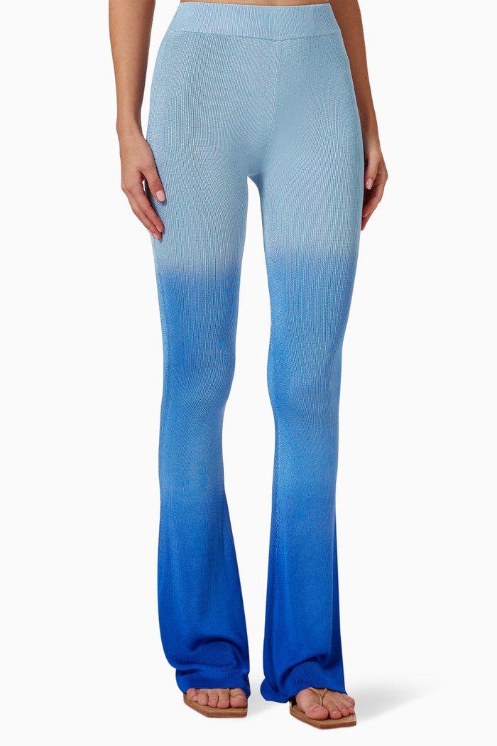 Phoebe Ombré Pants in Rayon Ponte Knit, Blue