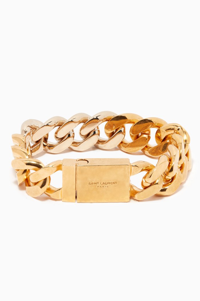 

Two-tone Curb Chain Bracelet in Metal, Gold