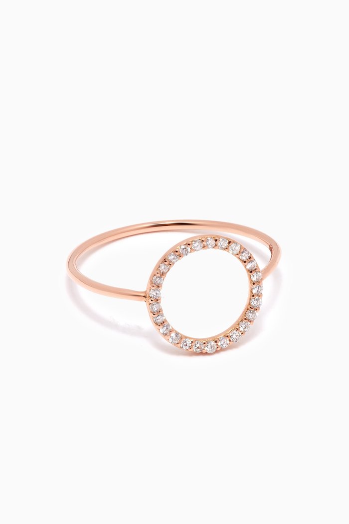 Diamond Circle Ring in 18kt Rose Gold