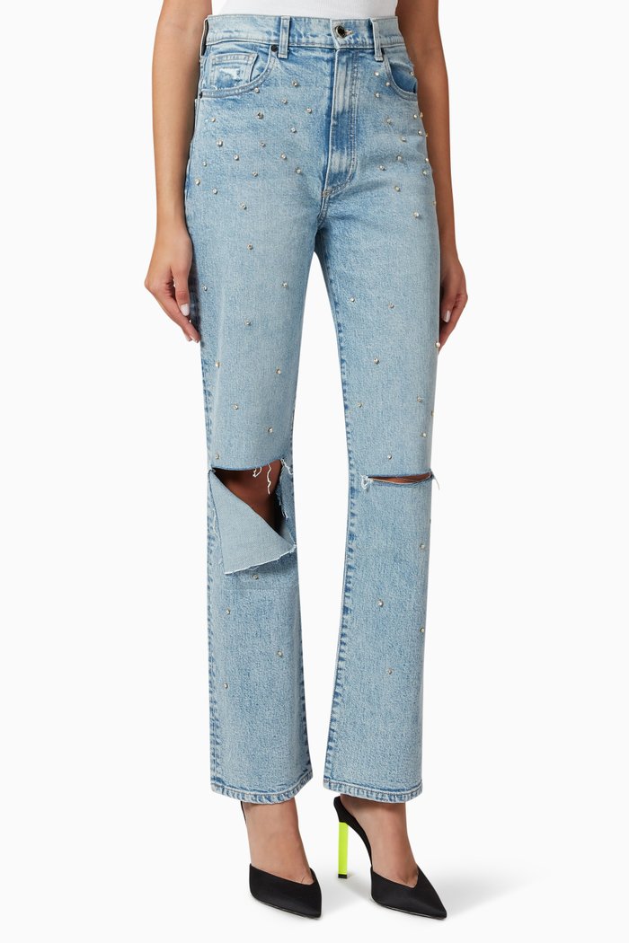 

Mia Relaxed Straight-leg Jeans in Denim, Blue
