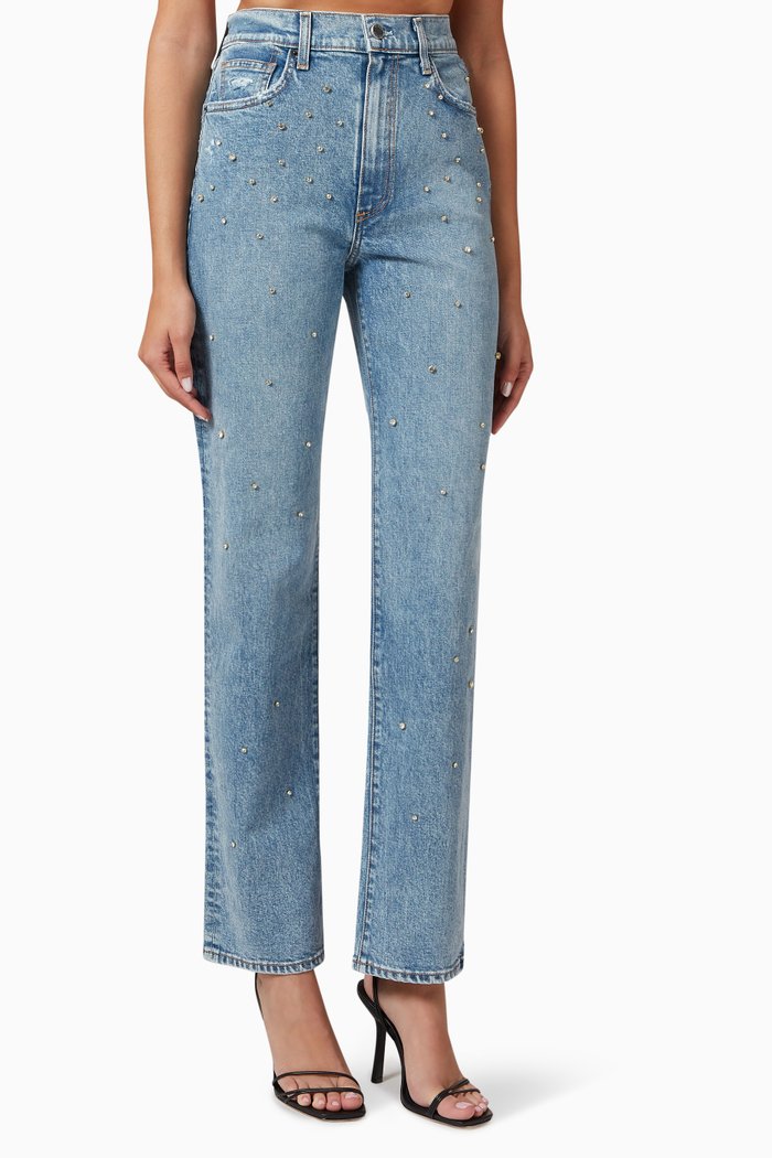 Mia Relaxed Straight-leg Jeans in Denim, Blue