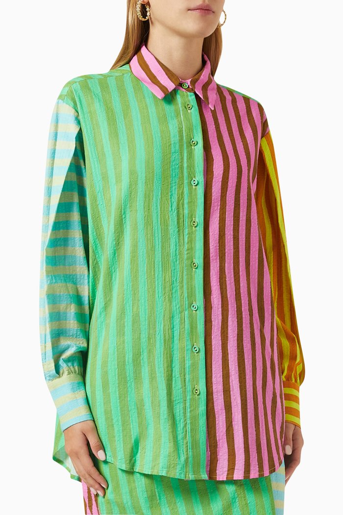 

Bobbie Spliced Shirt in Organic Cotton, Multicolour