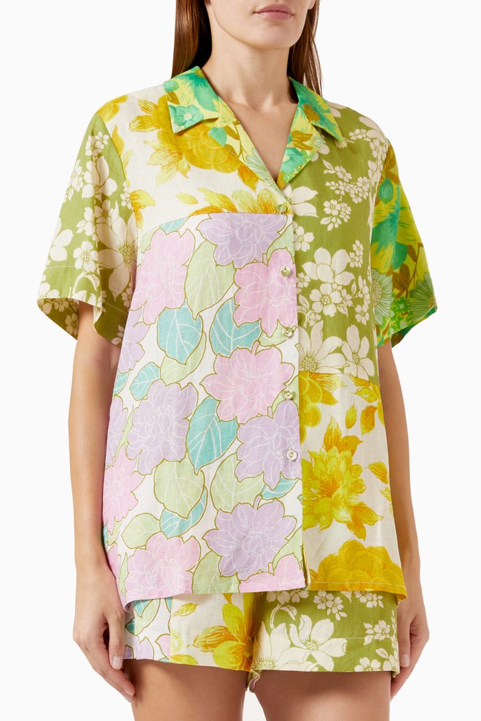 

Elora Patchwork Shirt in Linen, Multicolour