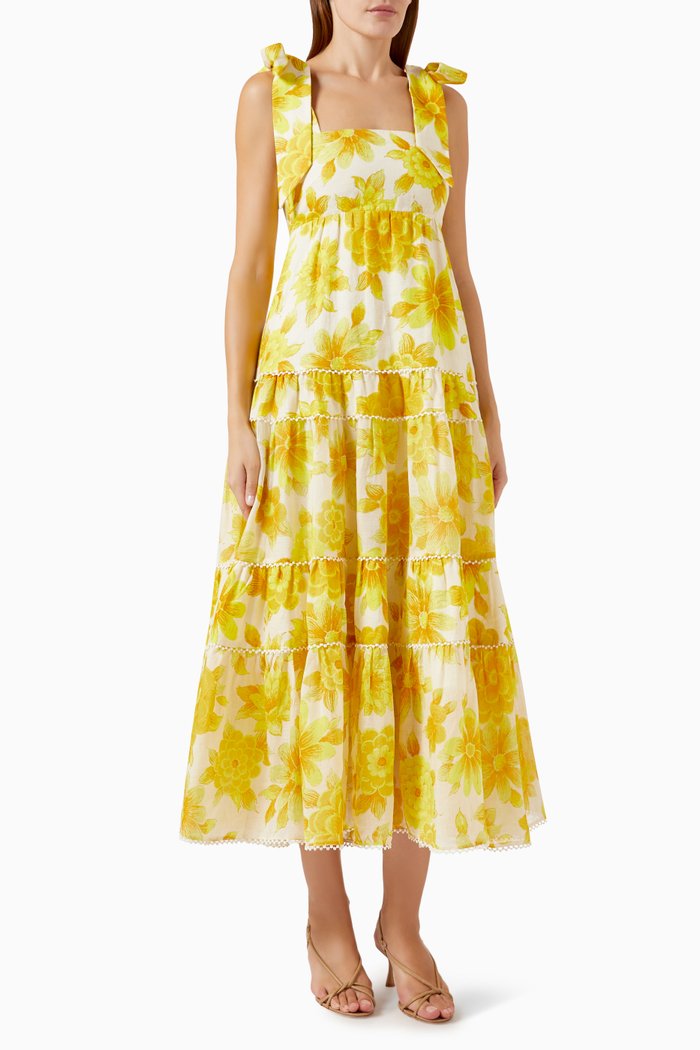 

Sonny Midi Sundress in Ramie, Yellow