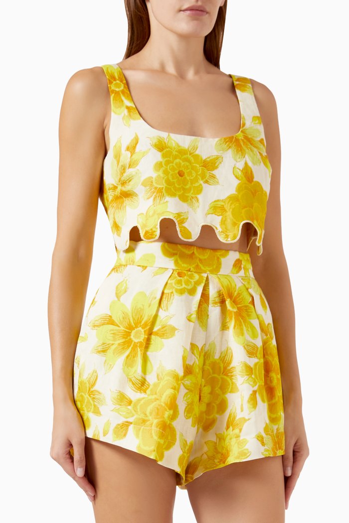 

Sonny Crop Top in Linen, Yellow