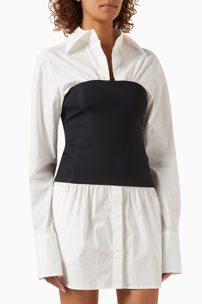 

Claudia Shirt Dress in Organic Poplin, White