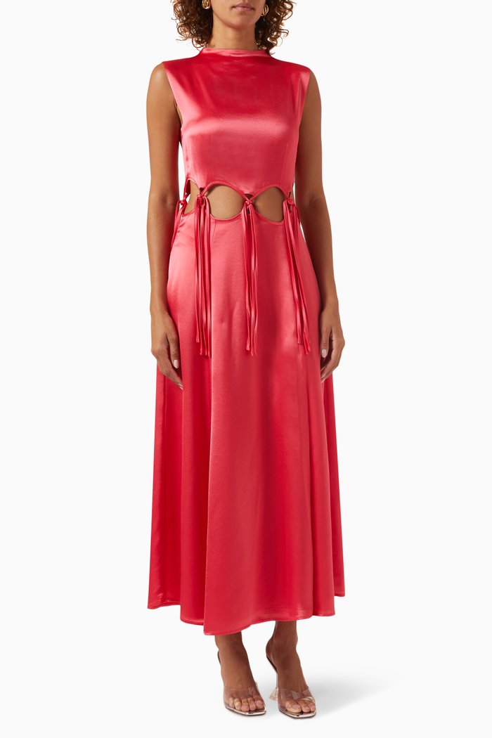 

Josie Cut-out Maxi Dress in Recycled Fabric, Pink