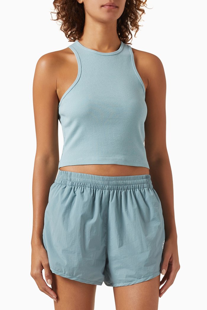 

Cropped Rib Top in Organic Cotton, Blue