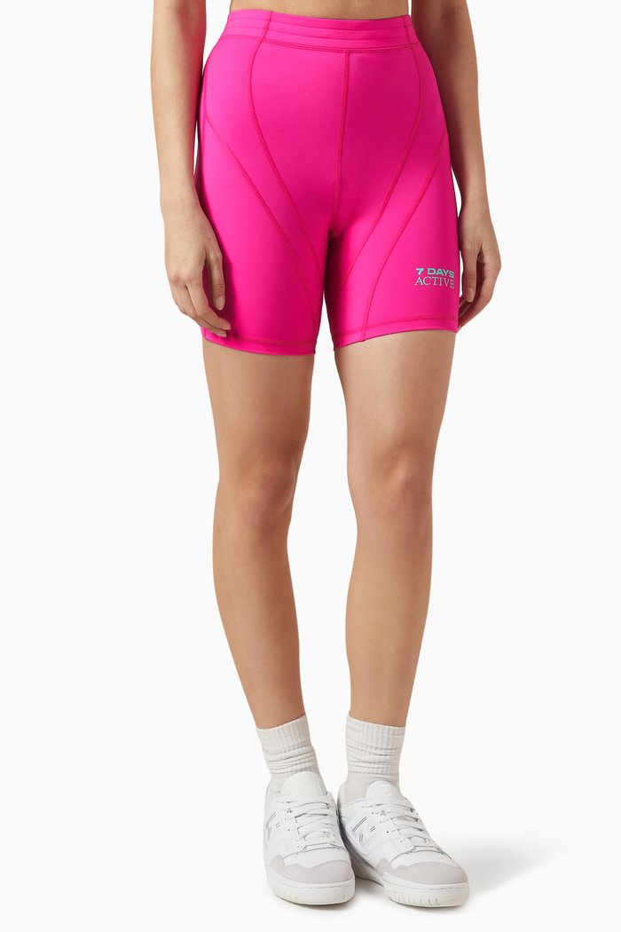 

Chica Panelled Biker Shorts in Polyamide, Pink