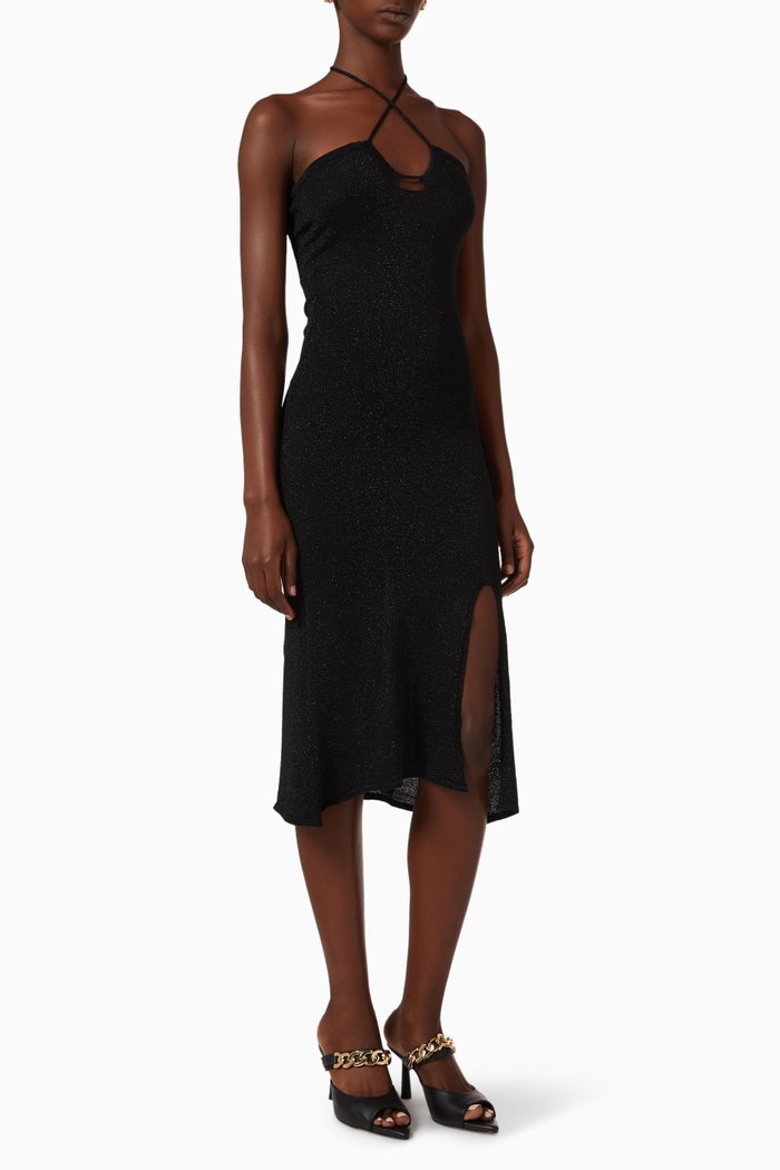

Dancefloor Midi Dress in Viscose-jersey, Black