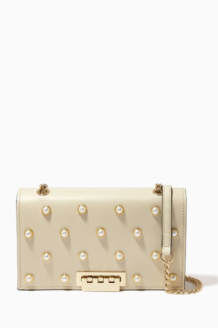 Earthette Mini Crossbody Bag in Leather, White