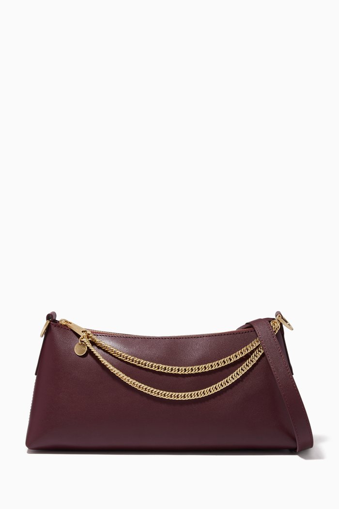

Posen Medium Crossbody Bag in Leather, Burgundy