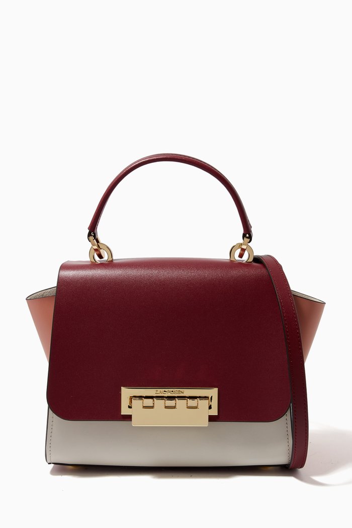 

Eartha Top Handle Bag in Leather, Burgundy