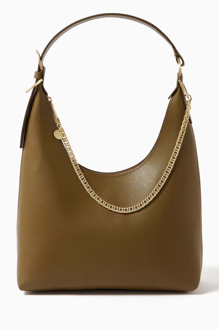 

Posen Zip Top Hobo Shoulder Bag in Leather, Brown