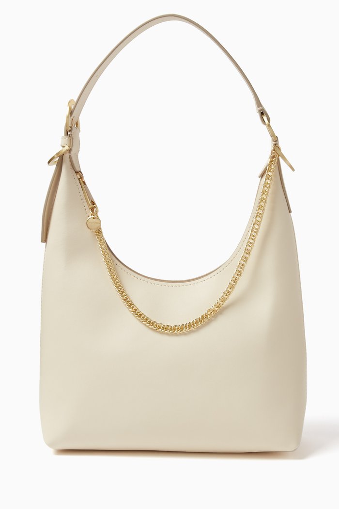 

Posen Zip Top Hobo Shoulder Bag in Leather, White