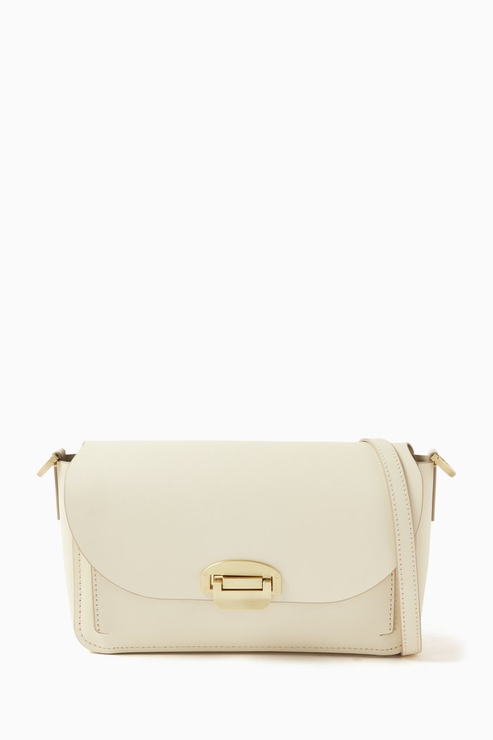 

Evie Convertible Shoulder Bag in Leather, White