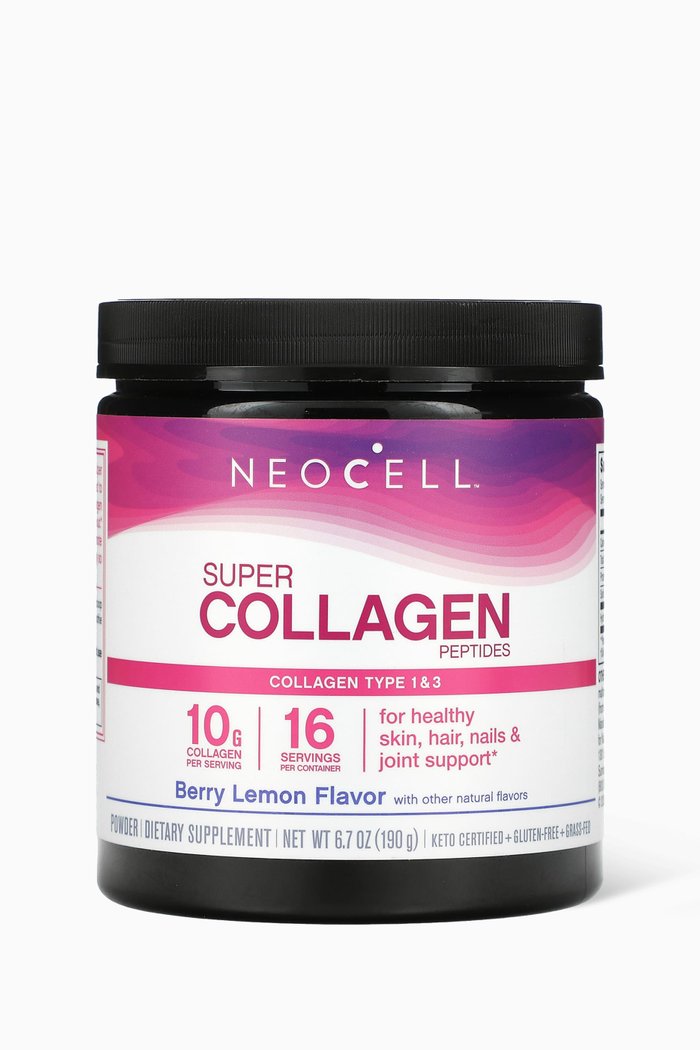 

Super Collagen Peptides Powder Berry Lemon Flavor, 190g, Multicolour