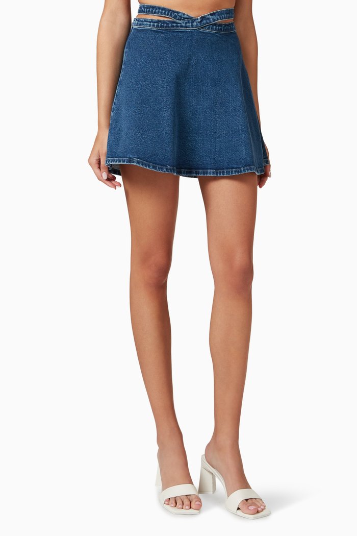 

Rosa Mini Skirt in Denim, Blue
