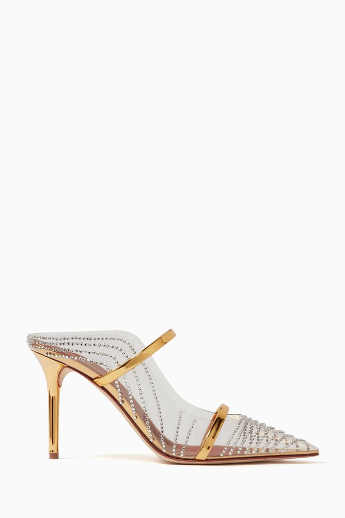 

Maureen 85 Mules in Embellished PVC, Gold