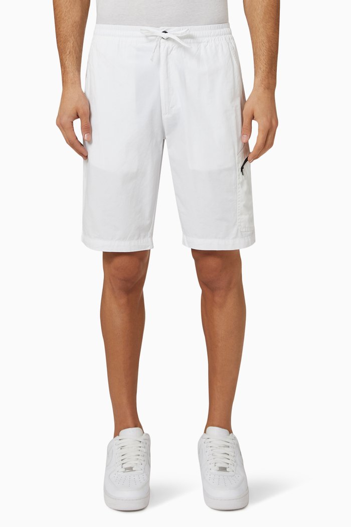 

Dover Zip-pocket Shorts in Cotton, White