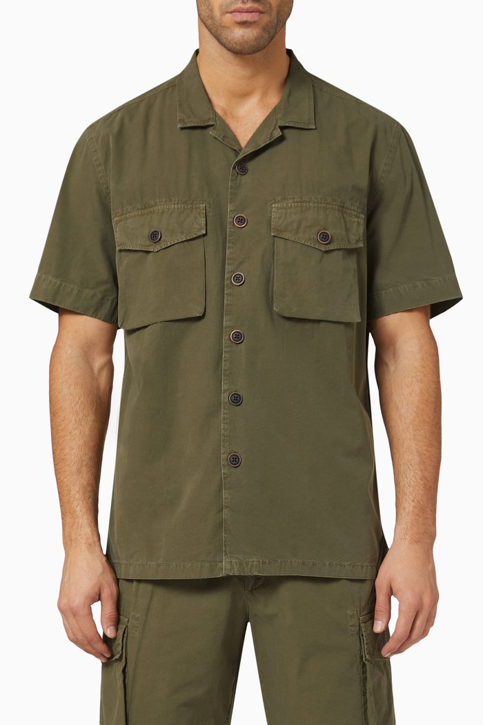

Bolton Pocket Shirt in Cotton, Green