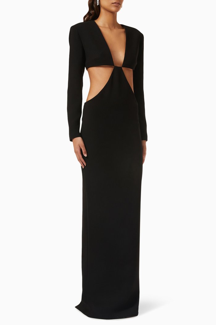 

Cut-out Maxi Dress, Black
