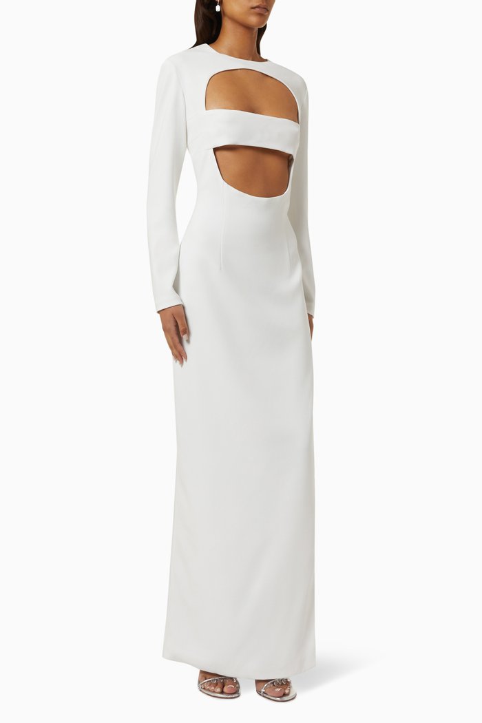 

Cut-out Slit Maxi Dress, White