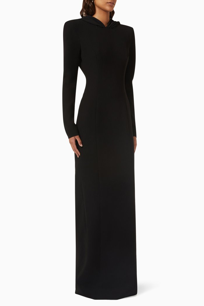 

Hooded Maxi Dress, Black