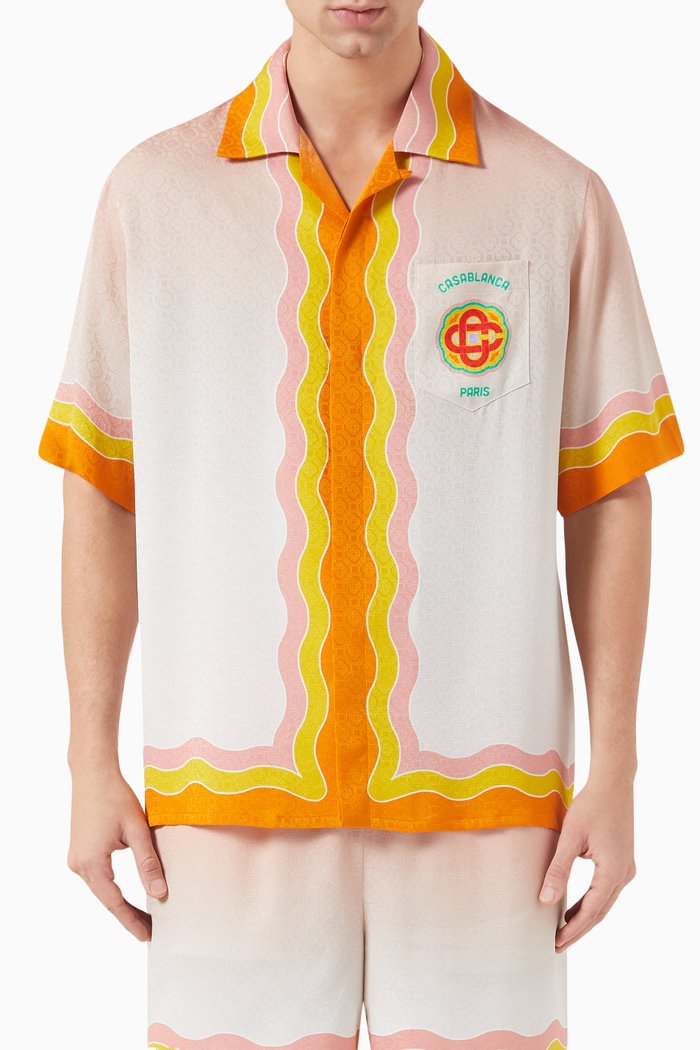 

Cuban Collar Shirt in Silk, Multicolour