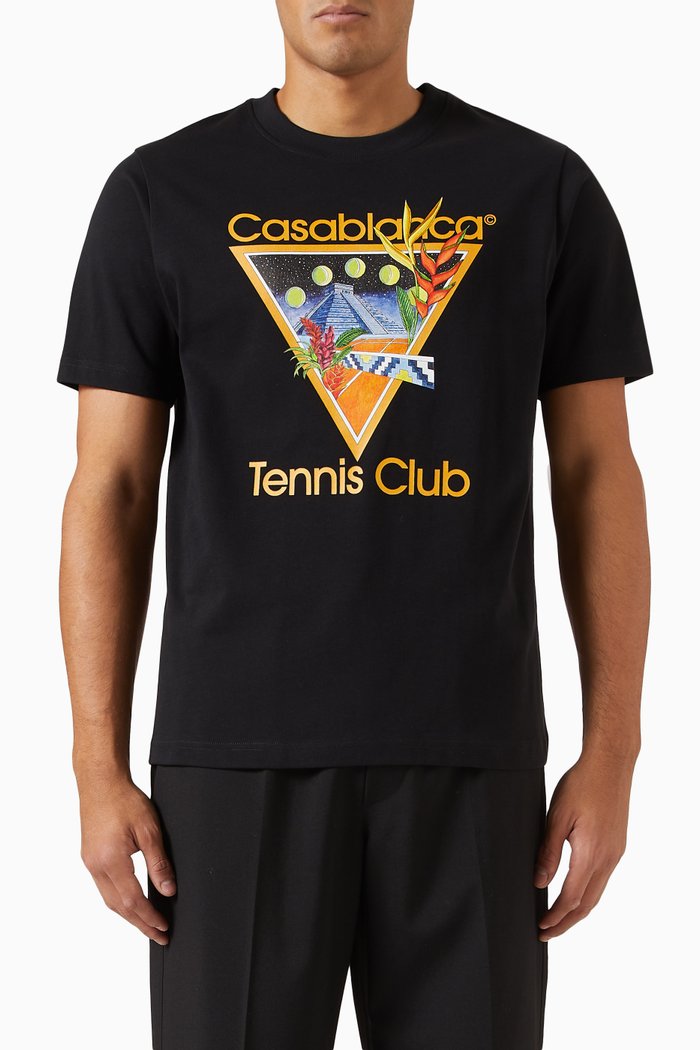 

Tennis Club Icon T-Shirt in Cotton, Black