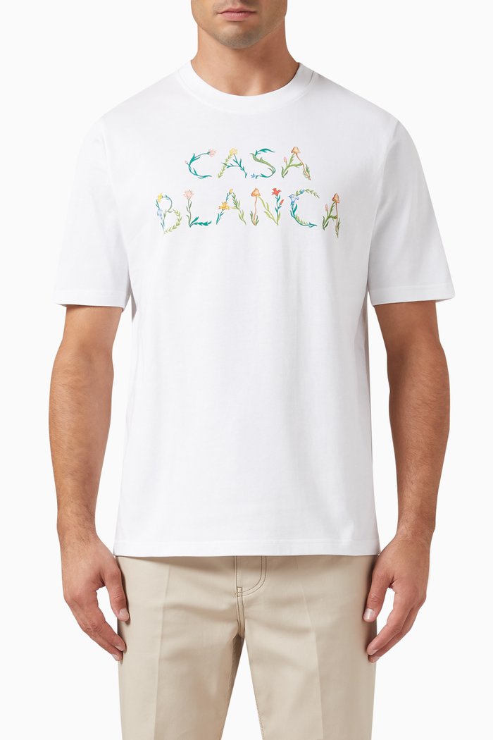 

L'arche Fleurie T-shirt in Cotton Jersey, White