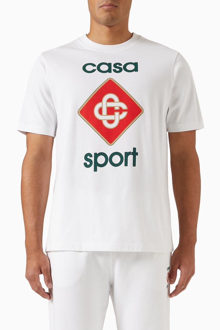 

Casa Sport Logo T-Shirt in Cotton, White