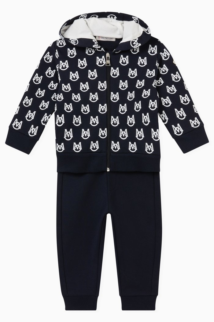 

Logo Print Hoodie and Sweatpants, Set of Two, Black