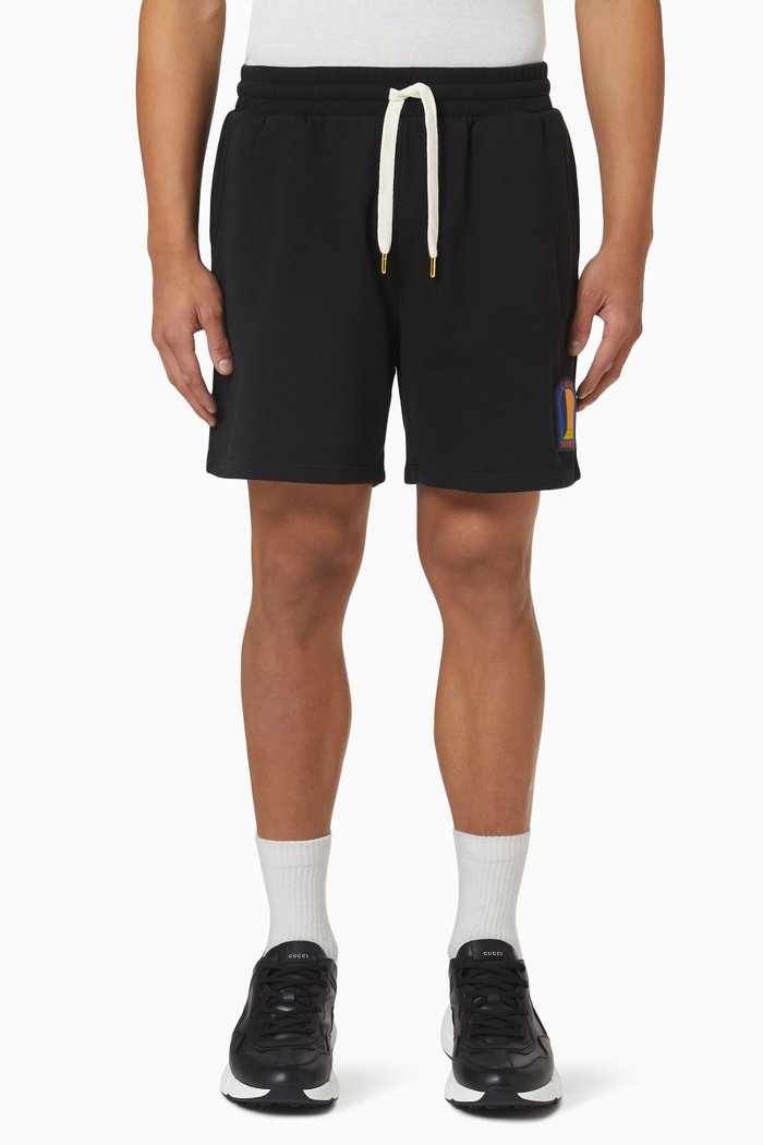 

L'arche de Nuit Sweatshorts in Organic Cotton, Black
